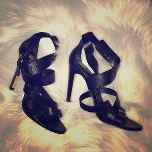 Isola black strappy heel 6.5
